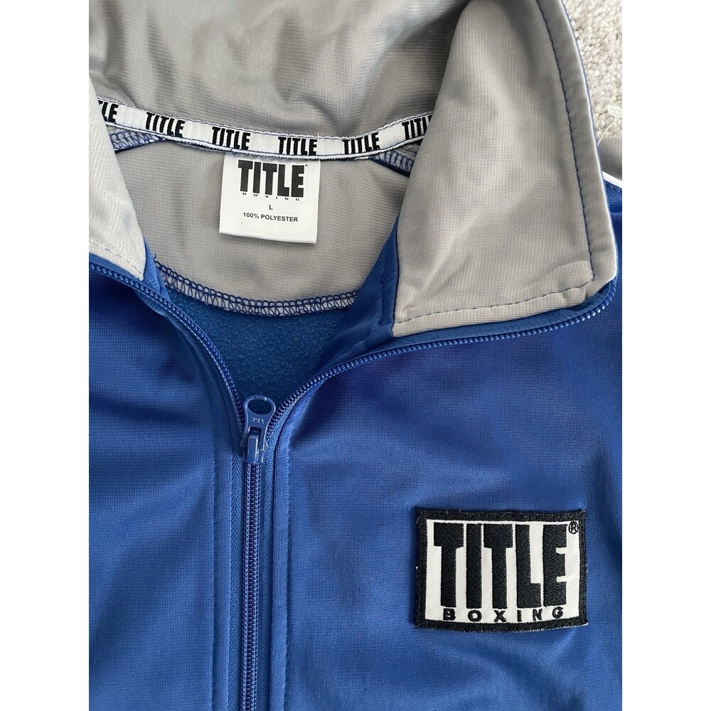 Vintage Title Boxing MMA Blue and Grey Jacket Full Zip Up With Pants Large Rare - Picture 3 of 10